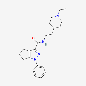 molecular formula C22H30N4O B6932039 N-[2-(1-ethylpiperidin-4-yl)ethyl]-1-phenyl-5,6-dihydro-4H-cyclopenta[c]pyrazole-3-carboxamide 