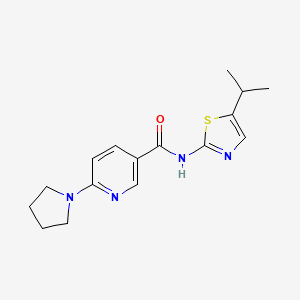 molecular formula C16H20N4OS B6932060 N-(5-propan-2-yl-1,3-thiazol-2-yl)-6-pyrrolidin-1-ylpyridine-3-carboxamide 