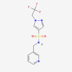 molecular formula C11H11F3N4O2S B6932144 N-(pyridin-3-ylmethyl)-1-(2,2,2-trifluoroethyl)pyrazole-4-sulfonamide 