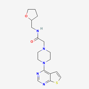 molecular formula C17H23N5O2S B6932187 N-(oxolan-2-ylmethyl)-2-(4-thieno[2,3-d]pyrimidin-4-ylpiperazin-1-yl)acetamide 