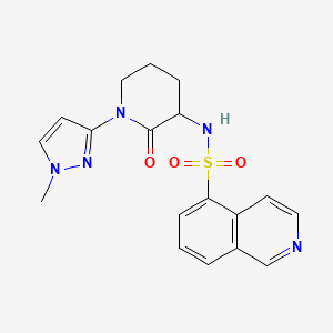 molecular formula C18H19N5O3S B6932195 N-[1-(1-methylpyrazol-3-yl)-2-oxopiperidin-3-yl]isoquinoline-5-sulfonamide 