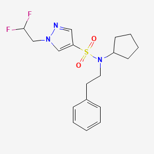 molecular formula C18H23F2N3O2S B6932250 N-cyclopentyl-1-(2,2-difluoroethyl)-N-(2-phenylethyl)pyrazole-4-sulfonamide 