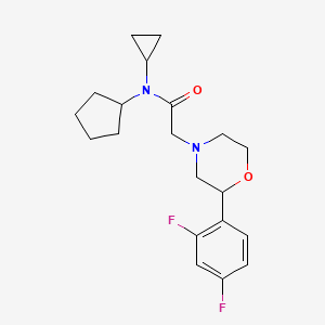 molecular formula C20H26F2N2O2 B6932261 N-cyclopentyl-N-cyclopropyl-2-[2-(2,4-difluorophenyl)morpholin-4-yl]acetamide 