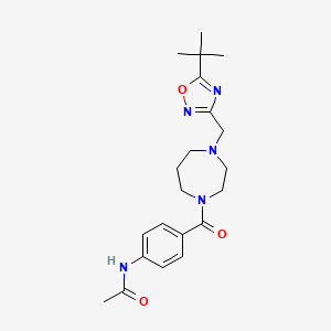 molecular formula C21H29N5O3 B6932322 N-[4-[4-[(5-tert-butyl-1,2,4-oxadiazol-3-yl)methyl]-1,4-diazepane-1-carbonyl]phenyl]acetamide 