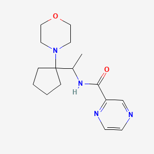 molecular formula C16H24N4O2 B6932390 N-[1-(1-morpholin-4-ylcyclopentyl)ethyl]pyrazine-2-carboxamide 