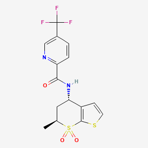 molecular formula C15H13F3N2O3S2 B6932433 N-[(4S,6S)-6-methyl-7,7-dioxo-5,6-dihydro-4H-thieno[2,3-b]thiopyran-4-yl]-5-(trifluoromethyl)pyridine-2-carboxamide 