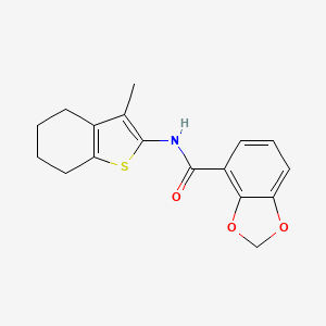 molecular formula C17H17NO3S B6932459 N-(3-methyl-4,5,6,7-tetrahydro-1-benzothiophen-2-yl)-1,3-benzodioxole-4-carboxamide 