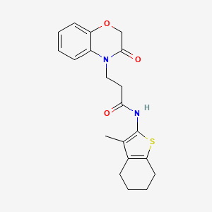 molecular formula C20H22N2O3S B6932509 N-(3-methyl-4,5,6,7-tetrahydro-1-benzothiophen-2-yl)-3-(3-oxo-1,4-benzoxazin-4-yl)propanamide 