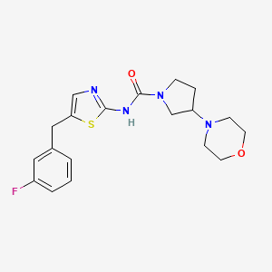 molecular formula C19H23FN4O2S B6932542 N-[5-[(3-fluorophenyl)methyl]-1,3-thiazol-2-yl]-3-morpholin-4-ylpyrrolidine-1-carboxamide 