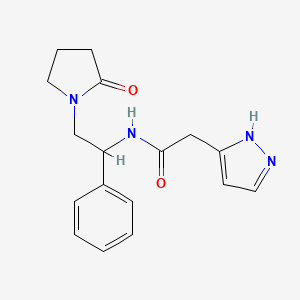 molecular formula C17H20N4O2 B6932613 N-[2-(2-oxopyrrolidin-1-yl)-1-phenylethyl]-2-(1H-pyrazol-5-yl)acetamide 