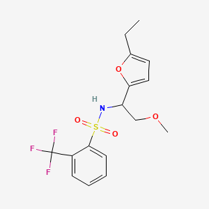 molecular formula C16H18F3NO4S B6932689 N-[1-(5-ethylfuran-2-yl)-2-methoxyethyl]-2-(trifluoromethyl)benzenesulfonamide 