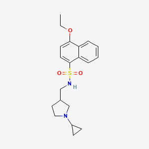 molecular formula C20H26N2O3S B6932820 N-[(1-cyclopropylpyrrolidin-3-yl)methyl]-4-ethoxynaphthalene-1-sulfonamide 