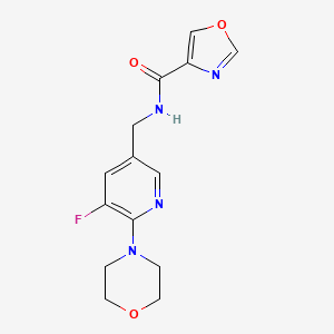 molecular formula C14H15FN4O3 B6932878 N-[(5-fluoro-6-morpholin-4-ylpyridin-3-yl)methyl]-1,3-oxazole-4-carboxamide 