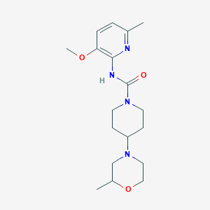 molecular formula C18H28N4O3 B6932925 N-(3-methoxy-6-methylpyridin-2-yl)-4-(2-methylmorpholin-4-yl)piperidine-1-carboxamide 
