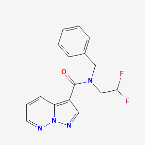 molecular formula C16H14F2N4O B6933135 N-benzyl-N-(2,2-difluoroethyl)pyrazolo[1,5-b]pyridazine-3-carboxamide 