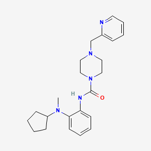molecular formula C23H31N5O B6933213 N-[2-[cyclopentyl(methyl)amino]phenyl]-4-(pyridin-2-ylmethyl)piperazine-1-carboxamide 