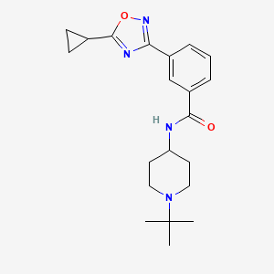 molecular formula C21H28N4O2 B6933220 N-(1-tert-butylpiperidin-4-yl)-3-(5-cyclopropyl-1,2,4-oxadiazol-3-yl)benzamide 
