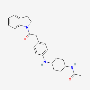 molecular formula C24H29N3O2 B6933237 N-[4-[4-[2-(2,3-dihydroindol-1-yl)-2-oxoethyl]anilino]cyclohexyl]acetamide 