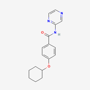 molecular formula C17H19N3O2 B6933354 4-cyclohexyloxy-N-pyrazin-2-ylbenzamide 