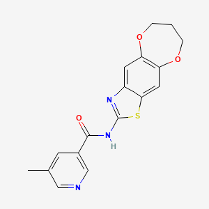 molecular formula C17H15N3O3S B6933407 N-(7,8-dihydro-6H-[1,4]dioxepino[2,3-f][1,3]benzothiazol-2-yl)-5-methylpyridine-3-carboxamide 