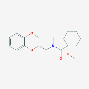 molecular formula C18H25NO4 B6933419 N-(2,3-dihydro-1,4-benzodioxin-3-ylmethyl)-1-methoxy-N-methylcyclohexane-1-carboxamide 