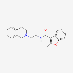 molecular formula C21H22N2O2 B6933757 N-[2-(3,4-dihydro-1H-isoquinolin-2-yl)ethyl]-2-methyl-1-benzofuran-3-carboxamide 