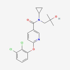 molecular formula C19H20Cl2N2O3 B6933795 N-cyclopropyl-6-(2,3-dichlorophenoxy)-N-(2-hydroxy-2-methylpropyl)pyridine-3-carboxamide 
