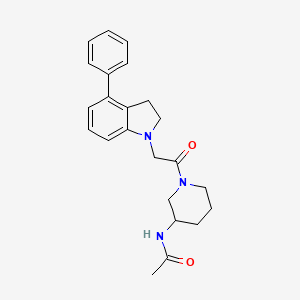 molecular formula C23H27N3O2 B6933862 N-[1-[2-(4-phenyl-2,3-dihydroindol-1-yl)acetyl]piperidin-3-yl]acetamide 