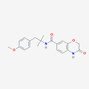 molecular formula C20H22N2O4 B6933881 N-[1-(4-methoxyphenyl)-2-methylpropan-2-yl]-3-oxo-4H-1,4-benzoxazine-7-carboxamide 