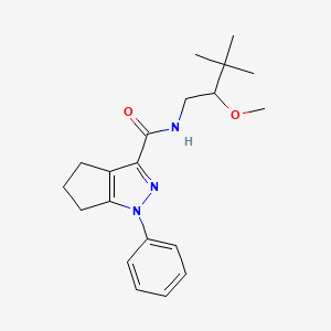molecular formula C20H27N3O2 B6933888 N-(2-methoxy-3,3-dimethylbutyl)-1-phenyl-5,6-dihydro-4H-cyclopenta[c]pyrazole-3-carboxamide 