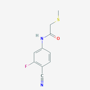 molecular formula C10H9FN2OS B6933913 N-(4-cyano-3-fluorophenyl)-2-methylsulfanylacetamide 