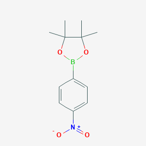 molecular formula C12H16BNO4 B069340 4,4,5,5-Tetramethyl-2-(4-nitrophenyl)-1,3,2-dioxaborolane CAS No. 171364-83-3