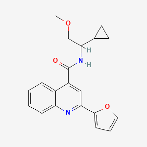 molecular formula C20H20N2O3 B6934051 N-(1-cyclopropyl-2-methoxyethyl)-2-(furan-2-yl)quinoline-4-carboxamide 