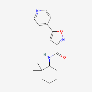 molecular formula C17H21N3O2 B6934099 N-(2,2-dimethylcyclohexyl)-5-pyridin-4-yl-1,2-oxazole-3-carboxamide 
