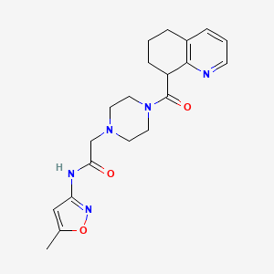 molecular formula C20H25N5O3 B6934151 N-(5-methyl-1,2-oxazol-3-yl)-2-[4-(5,6,7,8-tetrahydroquinoline-8-carbonyl)piperazin-1-yl]acetamide 