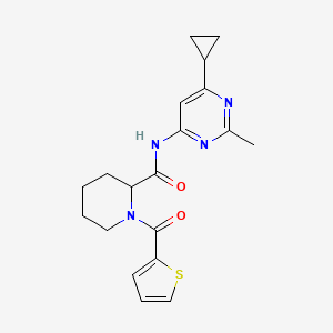 molecular formula C19H22N4O2S B6934160 N-(6-cyclopropyl-2-methylpyrimidin-4-yl)-1-(thiophene-2-carbonyl)piperidine-2-carboxamide 