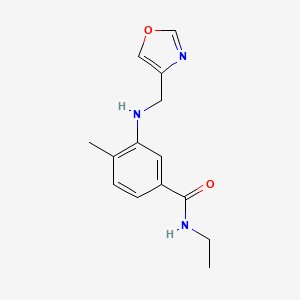 molecular formula C14H17N3O2 B6934165 N-ethyl-4-methyl-3-(1,3-oxazol-4-ylmethylamino)benzamide 