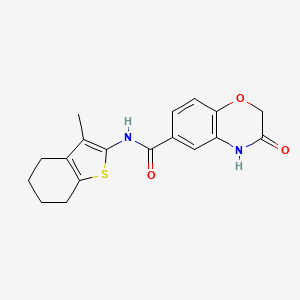 molecular formula C18H18N2O3S B6934355 N-(3-methyl-4,5,6,7-tetrahydro-1-benzothiophen-2-yl)-3-oxo-4H-1,4-benzoxazine-6-carboxamide 
