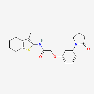 molecular formula C21H24N2O3S B6934361 N-(3-methyl-4,5,6,7-tetrahydro-1-benzothiophen-2-yl)-2-[3-(2-oxopyrrolidin-1-yl)phenoxy]acetamide 