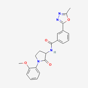 molecular formula C21H20N4O4 B6934430 N-[1-(2-methoxyphenyl)-2-oxopyrrolidin-3-yl]-3-(5-methyl-1,3,4-oxadiazol-2-yl)benzamide 