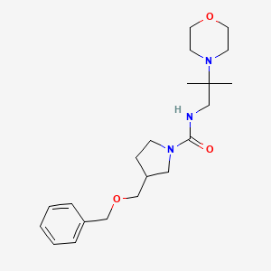 molecular formula C21H33N3O3 B6934478 N-(2-methyl-2-morpholin-4-ylpropyl)-3-(phenylmethoxymethyl)pyrrolidine-1-carboxamide 
