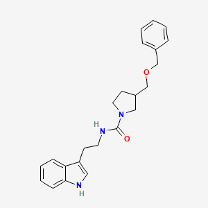 molecular formula C23H27N3O2 B6934489 N-[2-(1H-indol-3-yl)ethyl]-3-(phenylmethoxymethyl)pyrrolidine-1-carboxamide 