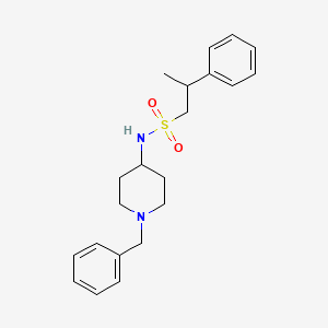 molecular formula C21H28N2O2S B6934514 N-(1-benzylpiperidin-4-yl)-2-phenylpropane-1-sulfonamide 