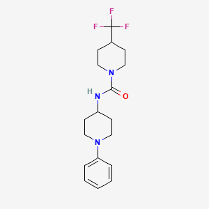 molecular formula C18H24F3N3O B6934567 N-(1-phenylpiperidin-4-yl)-4-(trifluoromethyl)piperidine-1-carboxamide 