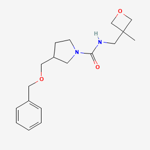 molecular formula C18H26N2O3 B6934589 N-[(3-methyloxetan-3-yl)methyl]-3-(phenylmethoxymethyl)pyrrolidine-1-carboxamide 