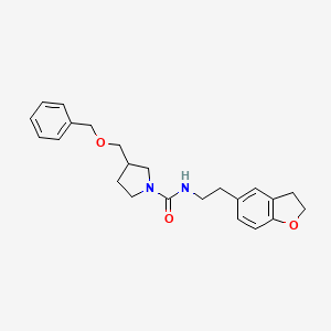 molecular formula C23H28N2O3 B6934595 N-[2-(2,3-dihydro-1-benzofuran-5-yl)ethyl]-3-(phenylmethoxymethyl)pyrrolidine-1-carboxamide 