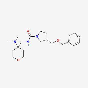 molecular formula C21H33N3O3 B6934608 N-[[4-(dimethylamino)oxan-4-yl]methyl]-3-(phenylmethoxymethyl)pyrrolidine-1-carboxamide 
