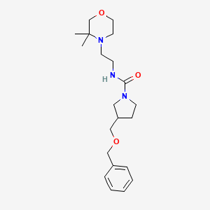 molecular formula C21H33N3O3 B6934614 N-[2-(3,3-dimethylmorpholin-4-yl)ethyl]-3-(phenylmethoxymethyl)pyrrolidine-1-carboxamide 