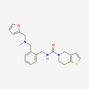 molecular formula C22H25N3O2S B6934616 N-[[2-[[furan-2-ylmethyl(methyl)amino]methyl]phenyl]methyl]-6,7-dihydro-4H-thieno[3,2-c]pyridine-5-carboxamide 