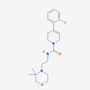 molecular formula C20H28FN3O2 B6934725 N-[2-(3,3-dimethylmorpholin-4-yl)ethyl]-4-(2-fluorophenyl)-3,6-dihydro-2H-pyridine-1-carboxamide 